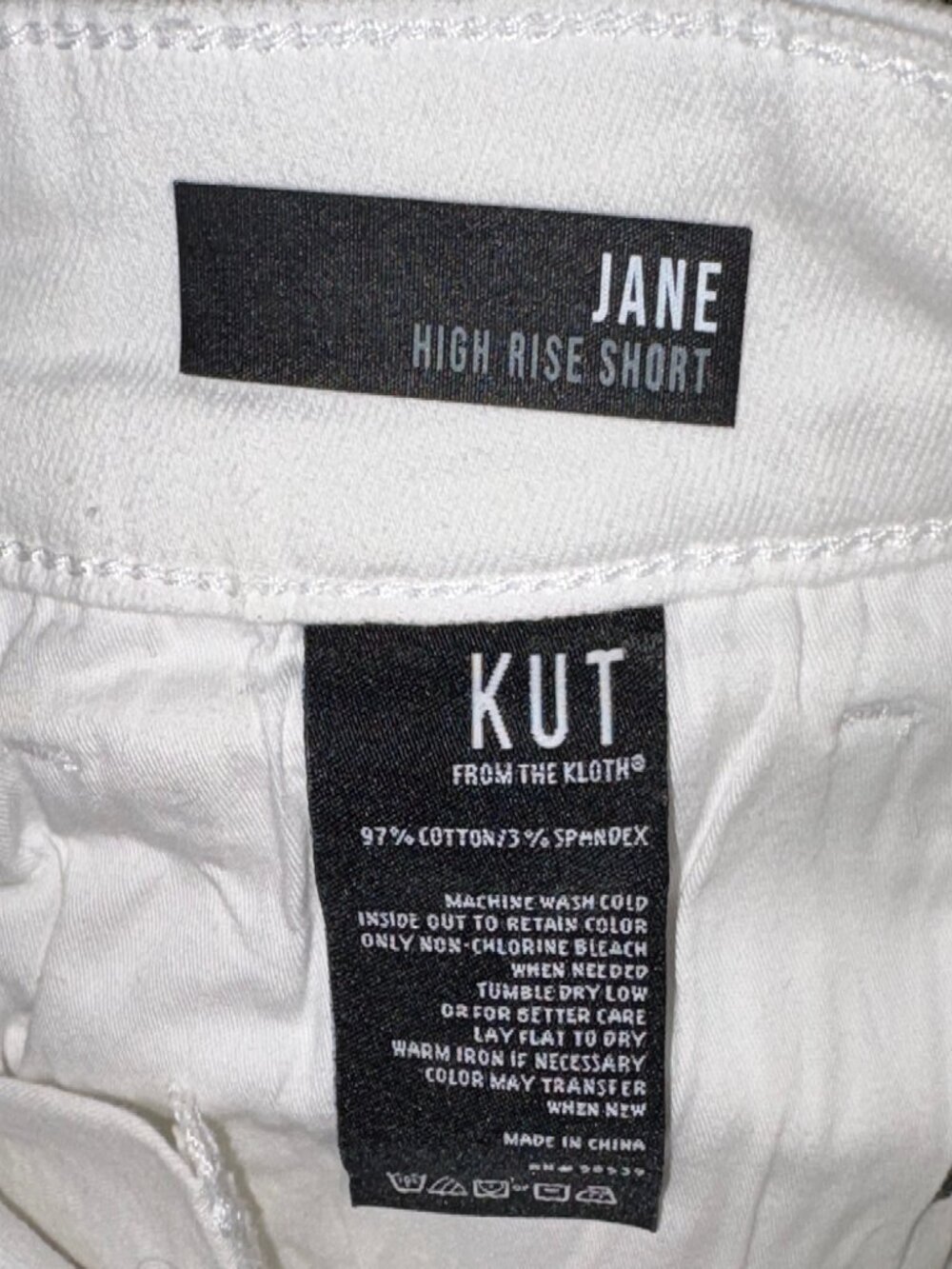 Kut From the Kloth Jane High Rise Jean Shorts Size 6 White - Picture 7 of 12